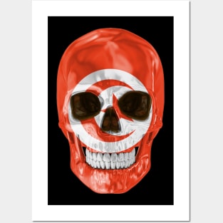 Tunisia Flag Skull - Gift for Tunisian With Roots From Tunisia Posters and Art